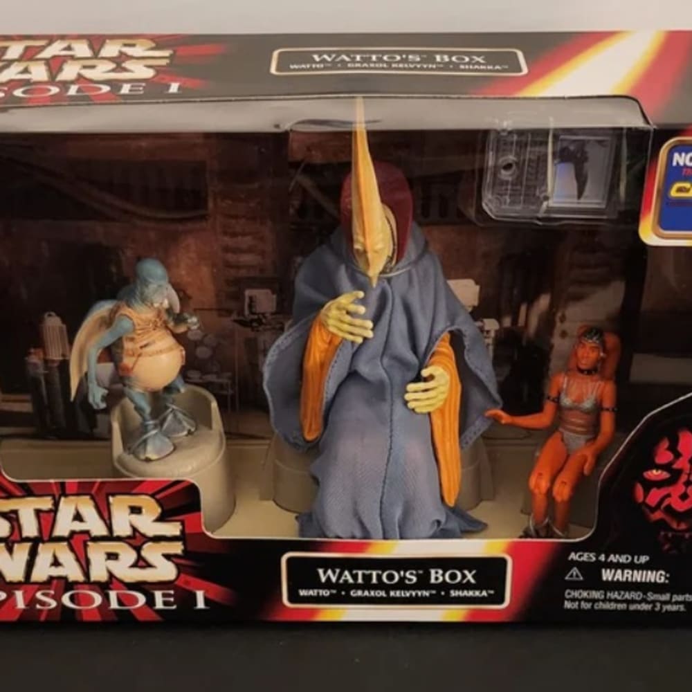 1999 Hasbro Star Wars Episode 1 Watto's Box Action Figure Set New Sealed Box